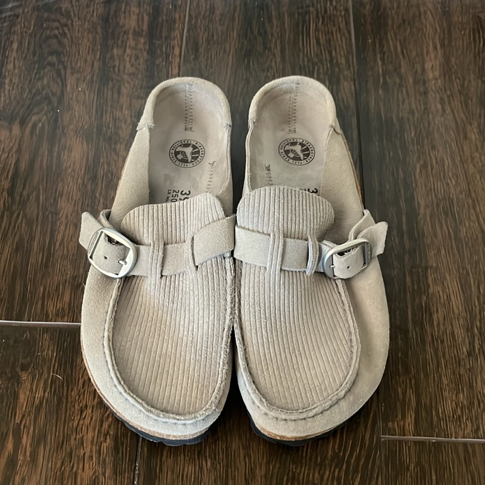 Women’s Grey Slip-On Loafers with Buckle - Picture 3 of 7